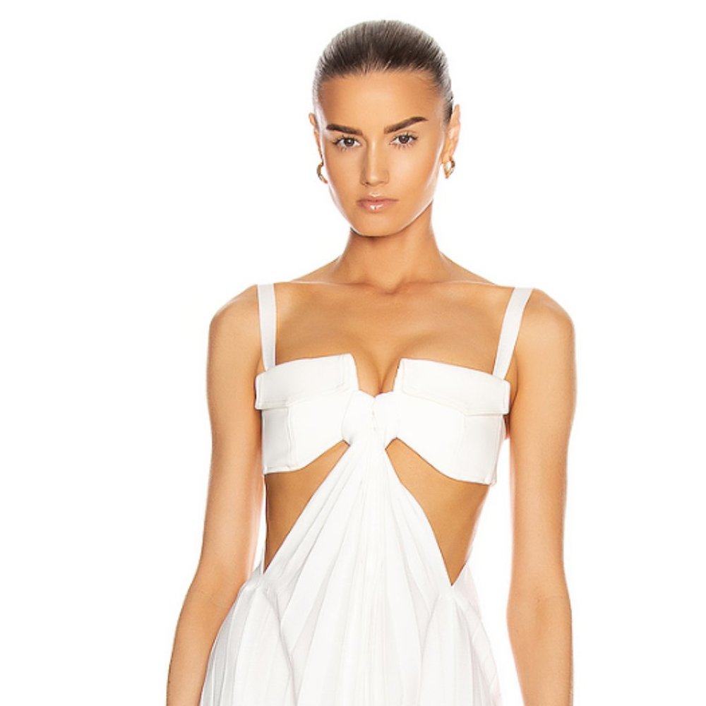 Dion Lee Cotton Bonded Pocket Bra Dress White